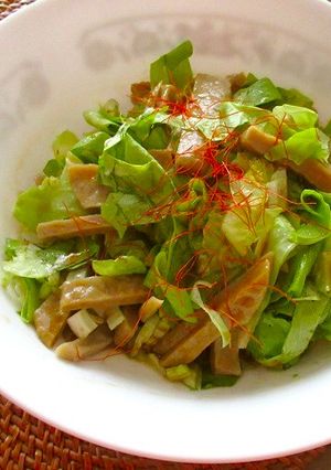 黒はんぺんサラダ菜のオイスターソース和え-レシピのメイン写真
