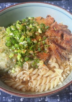 フジッリの天ぷら和風スープパスタ-レシピのメイン写真