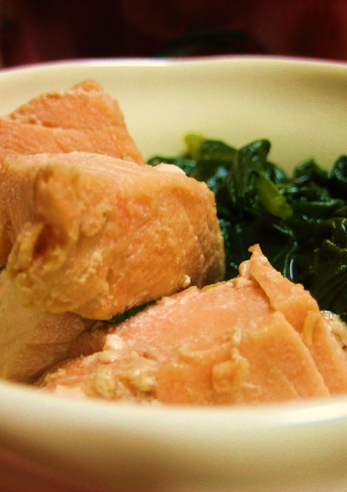 ほうれん草と鮭の麺つゆ煮-レシピのメイン写真