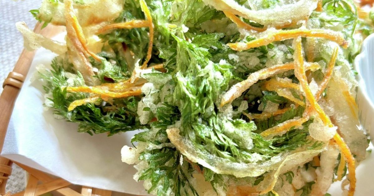 人参の葉っぱのサクッとかき揚げ♪ by ミント15♪ 【クックパッド