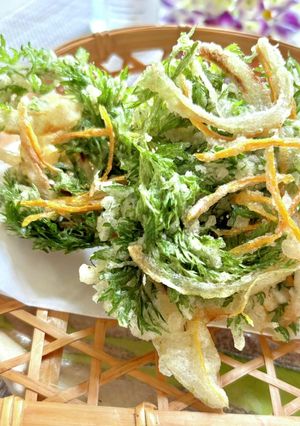 人参の葉っぱのサクッとかき揚げ♪-レシピのメイン写真