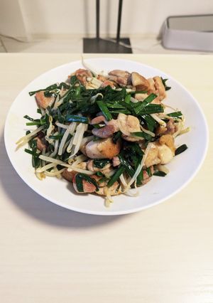 【ケト】鳥ニラもやし辛炒め-レシピのメイン写真