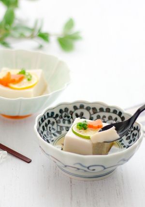 昆布出汁で食べる本格ごま豆腐-レシピのメイン写真