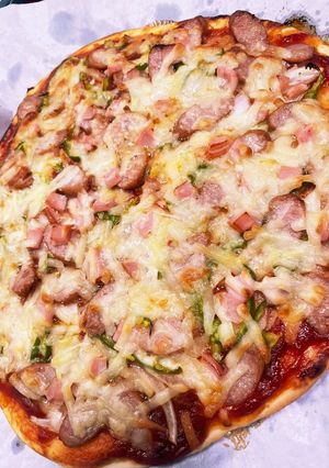 オリーブオイル使用　手作りピザ-レシピのメイン写真