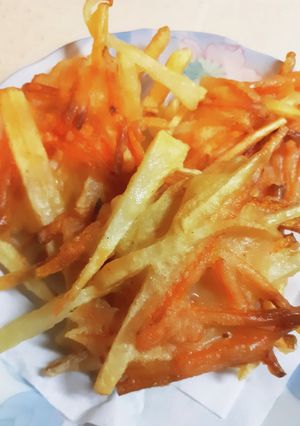 夕食の一品に。にん☆じゃ☆かき揚げ-レシピのメイン写真