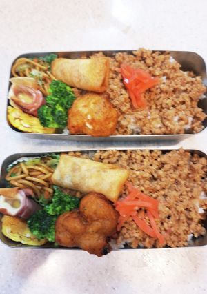 高校生弁当覚え書き318そぼろ弁当-レシピのメイン写真