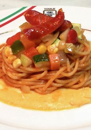 【ひと手間で美味しい】夏野菜のナポリタン-レシピのメイン写真