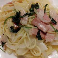 รูปของ ベビーリーフのケールでパスタを作ったの！
