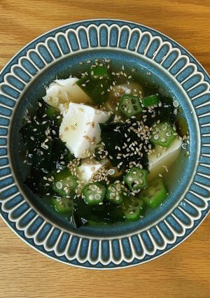 【食育通信】豆腐とオクラのスープ-レシピのメイン写真