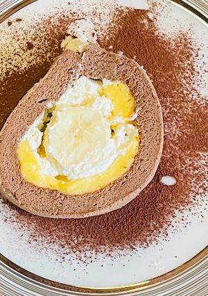 チョコバナナの台湾カステラロールケーキ-レシピのメイン写真