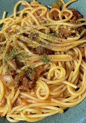ミートソースパスタ-レシピのメイン写真