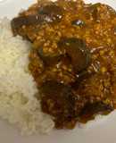【覚書】ナスとひき肉とトマト缶のカレー