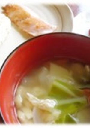 【朝食レシピ】野菜たっぷり味噌汁定食-レシピのメイン写真