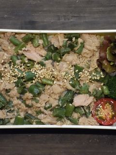 電子レンジで簡単★いんげんとツナの丼弁当-レシピのメイン写真
