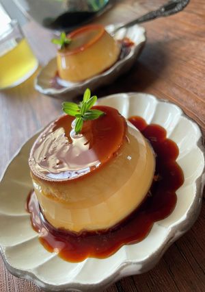 オーブンに入れっぱなし黒糖を使ったプリン-レシピのメイン写真