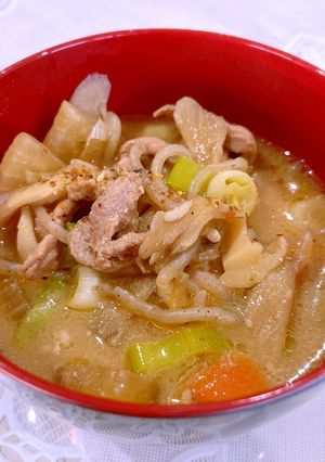 【玄米酵母】【だし醤油麹】酒粕豚汁-レシピのメイン写真