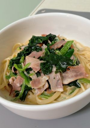 ワンパン☆ほうれん草のクリームパスタ-レシピのメイン写真