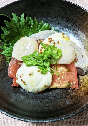 岡山産桃太郎トマトと魚介のカルパッチョ-レシピのメイン写真