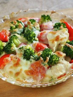 鶏むね肉と彩り野菜のチーズ焼き-レシピのメイン写真