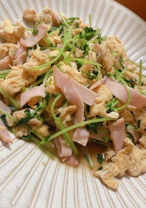 めんつゆで簡単！豆苗と卵炒め-レシピのメイン写真