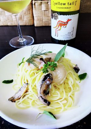 サザエ,アワビ,ホタテ月日貝,冷製パスタ-レシピのメイン写真