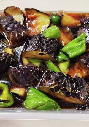 (｡•ᴗ•∩)なすピーの揚げ焼きびたし-レシピのメイン写真