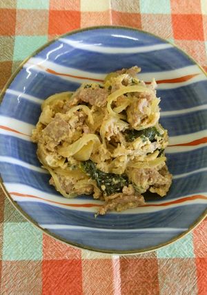 パック調理☆牛肉と玉ねぎの卵とじ-レシピのメイン写真