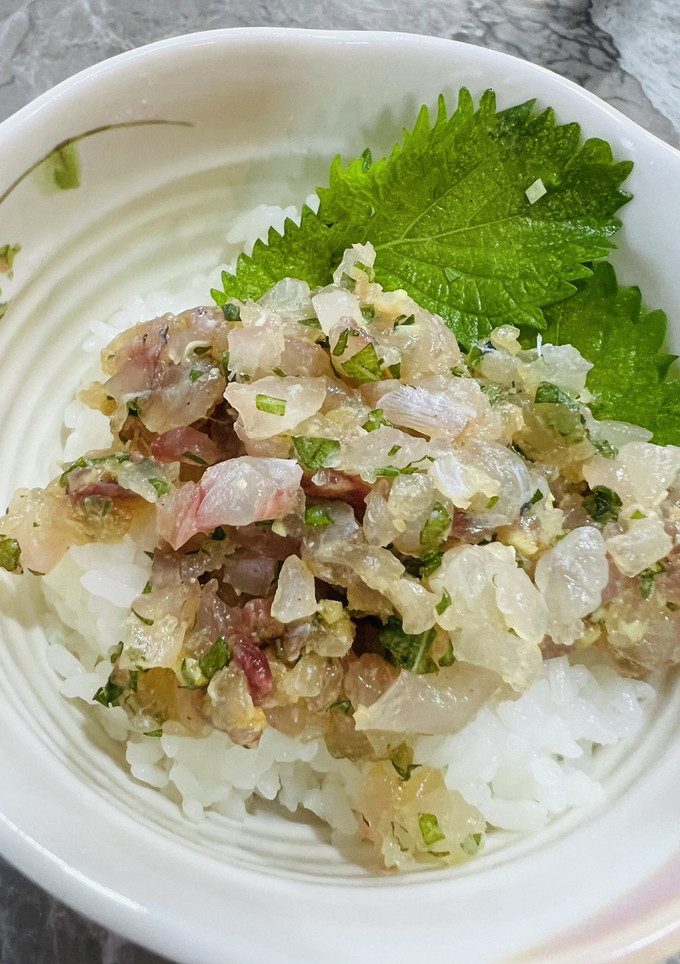 釣ってきたシマアジでなめろう茶漬け-レシピのメイン写真