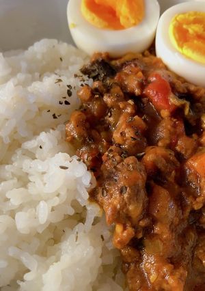 暑い日に!夏野菜のトマトキーマカレー!-レシピのメイン写真