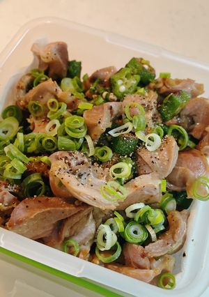 砂肝オクラ-レシピのメイン写真