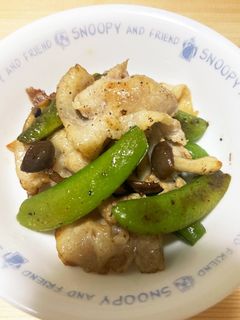 スナップえんどうとしめじと豚バラ炒め-レシピのメイン写真