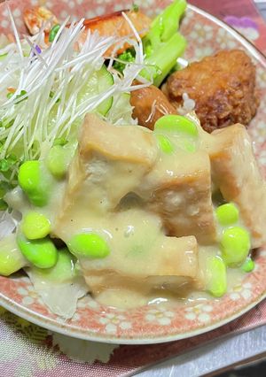 節約ボリューミー☆厚揚げの豆乳ソース炒め-レシピのメイン写真