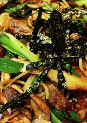ご飯メモ♪焼きサバの和風ペペロンチーノ-レシピのメイン写真