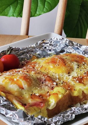 トースターde厚揚げカルボナーラ★朝ご飯-レシピのメイン写真