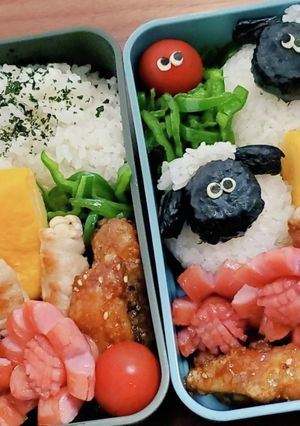 お弁当　ひつじのショーン　キャラ　遠足-レシピのメイン写真