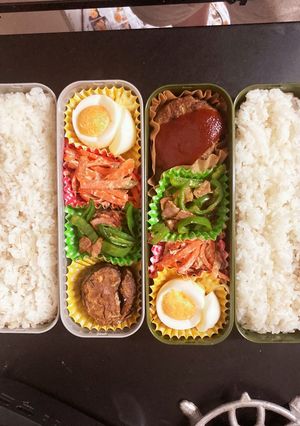 男子高校生弁当 記録12残り物ハンバーグ-レシピのメイン写真