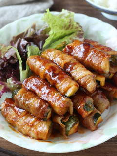 【ズッキーニの肉巻き】甘辛ケチャップ味-レシピのメイン写真