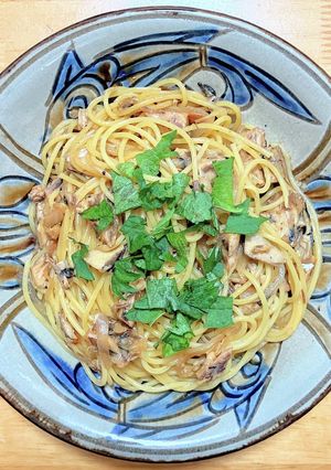 お手軽です☆サバ缶と大葉で和風スパゲティ-レシピのメイン写真