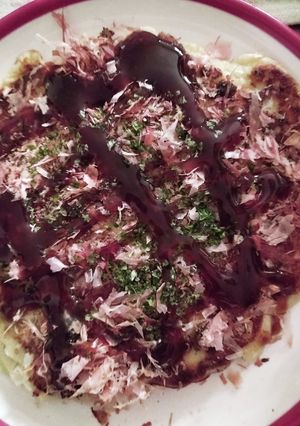 フライパンでお好み焼き(^o^)-レシピのメイン写真
