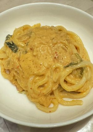 明太キムチクリームうどん♡-レシピのメイン写真