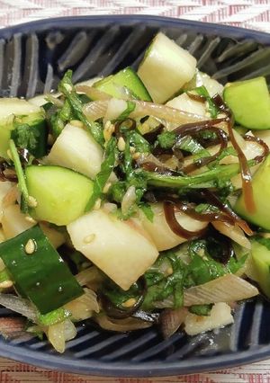 長いもきゅうり&薬味のごま醤油和え-レシピのメイン写真