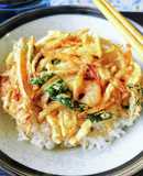 シーフードミックスでかき揚げ丼