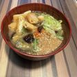 オリーブオイル炒め茄子のお味噌汁+胡麻油