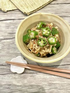 超簡単♪オクラとえのきの麺つゆポン酢和え-レシピのメイン写真