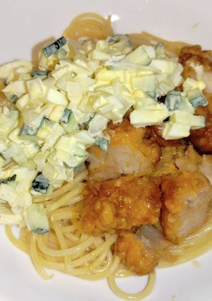 冷凍唐揚げdeチキン南蛮風パスタサラダ-レシピのメイン写真