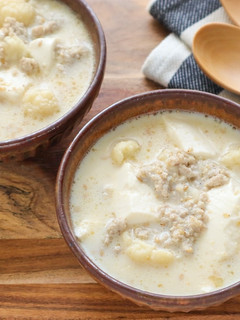 カリフラワーと豆腐のごま豆乳スープ-レシピのメイン写真