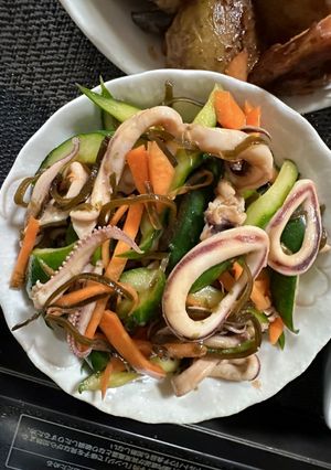 イカと胡瓜の塩昆布酢の物-レシピのメイン写真