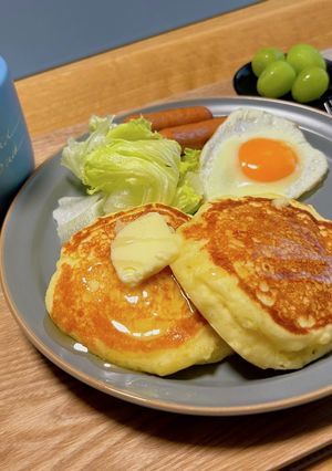 米粉ふっくらパンケーキ 簡単混ぜるだけ-レシピのメイン写真