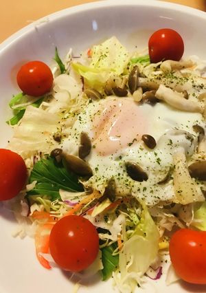 市販サラダ●キノコエッグのサラダ-レシピのメイン写真