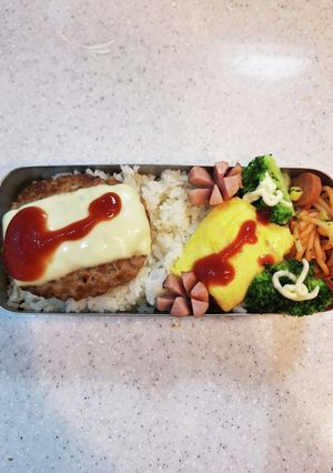 高校生弁当覚え書き323ハンバーグ弁当-レシピのメイン写真